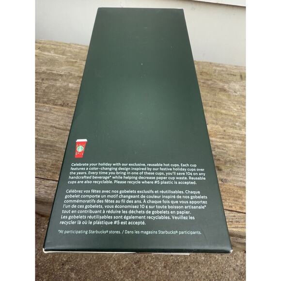 NEW Starbucks 2022 Holiday Color Changing Reusable Hot Cups 6-Pack 16oz w/Lids - Picture 4 of 4